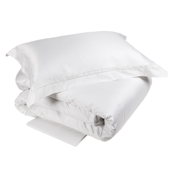 Completo Copripiumino Raso Cotone  Bianco ALLA SCALA Atelier - Fazzini