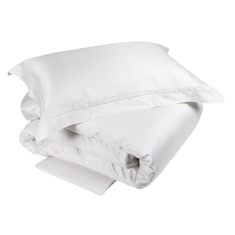 Completo Copripiumino Raso Cotone  Bianco ALLA SCALA Atelier - Fazzini