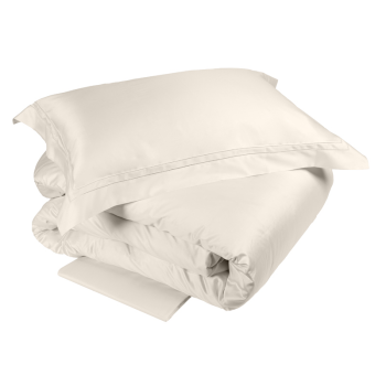 Completo Copripiumino Raso Cotone  Avorio ALLA SCALA Atelier - Fazzini