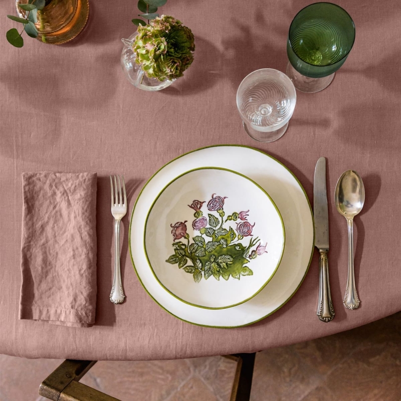 Tovaglia in Lino rosa malva BRERA Atelier - Fazzini